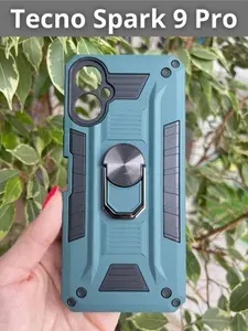 Чехол противоударный military на Tecno Spark 9 Pro / Техно Спарк 9 Про (Темно-зеленый)