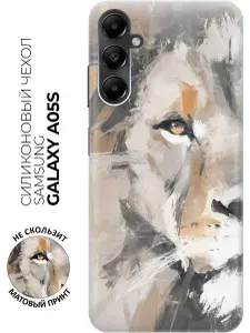Силиконовый чехол на Samsung Galaxy A05s с принтом "Профиль льва"