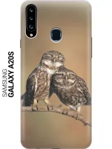 Cиликоновый чехол на Samsung Galaxy A20s / Самсунг А20 эс с принтом "Пара совушек"