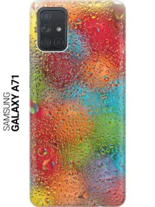Силиконовый чехол на Samsung Galaxy A71 / Самсунг А71 с принтом "Капли и разноцветные шары"