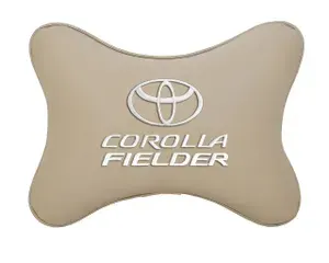 Подушка на подголовник автомобильная бежевая экокожа TOYOTA Corolla Fielder