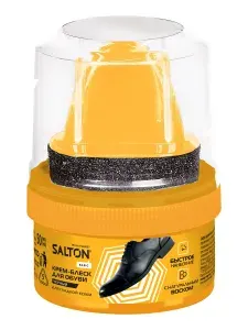Крем-блеск Salton Basic, с аппликатором, для обуви из гладкой кожи, черный, 50 мл