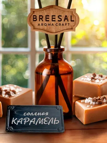 Breesal Диффузор для дома, ароматизатор с палочками : Соленая карамель