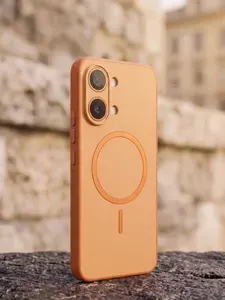 Чехол на Poco X8 Pro Max стиль Magsafe / Поко Х8 Про Макс стиль Максэйф БЕЗ МАГНИТА противоударный ОРАНЖЕВЫЙ модель BRIGHT