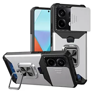 Противоударный чехол Сard Reader Case для Poco X6 (серебряный)