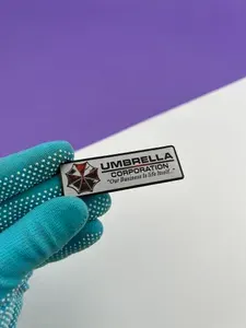 Наклейка алюминиевая эмблема Umbrella Corporation надпись Амбрелла
