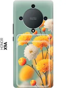 Силиконовый чехол на Honor X9a / Magic5 Lite с принтом "Цветочная симфония" с карманом для карты