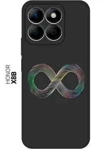 Силиконовый чехол на Honor X8b с принтом "Знак бесконечность" матовый черный