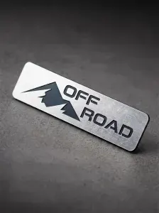 Шильдик "OFF ROAD", царапанное серебро