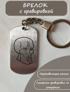 Брелок для ключей с мемом Сквидвард гигачад