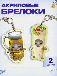 Брелок для ключей Котики мемы набор