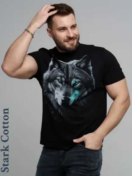 Stark Cotton Футболка хлопок с принтом Волк