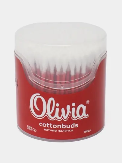 Ватные палочки Olivia Cottonbuds, стакан, 200 шт