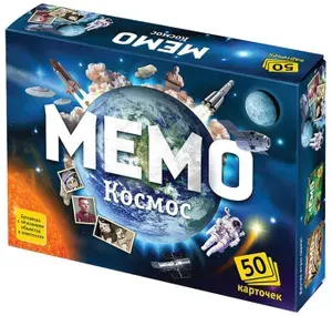 Игра карточная Нескучные игры Мемо Космос, с книжкой