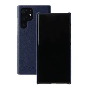 Кожаный чехол накладка Melkco Snap Cover для Samsung Galaxy S24 Ultra, темно-зелёный