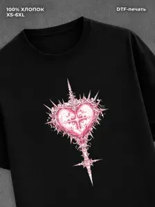 Футболка с принтом heart 1 шт