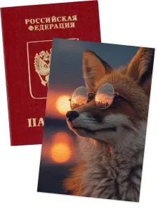 Обложка на паспорт лиса