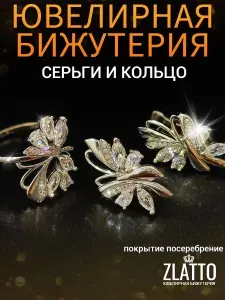 Комплект серьги кольцо
