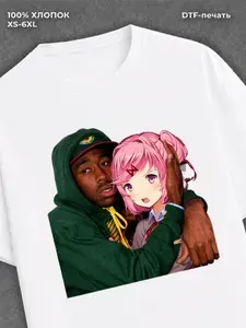 Футболка с принтом doki doki 1 шт