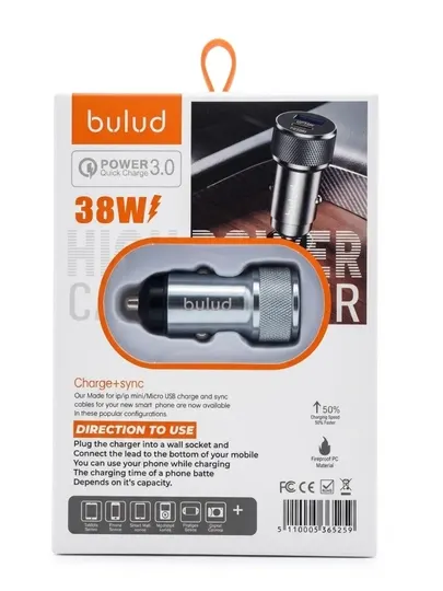 Автомобильное USB зарядное устройство, 38W, Quick Charge 3.0 - Розетки и разветвители прикуривателя