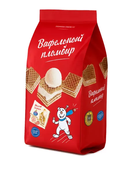 Crafers Вафельный Пломбир темный лист белый крем (400 гр)