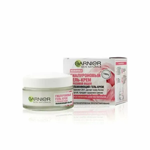 Гель-крем для лица Garnier С розовой водой, гиалуроновый, 50 мл