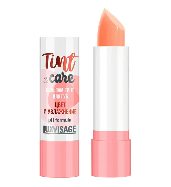 Бальзам для губ тинт LUXVISAGE TINT & CARE pH formula цвет и увлажнение тон 02 Peach