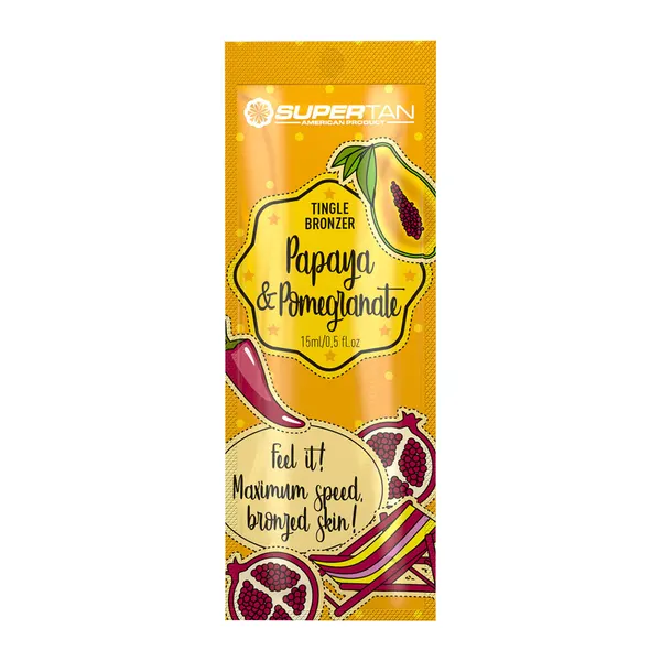Активатор загара SuperTan Крем для солярия / Papaya & Pomegranate, 15 мл