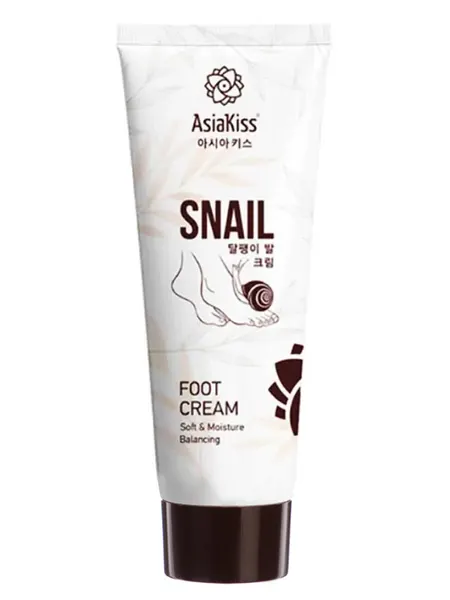 AsiaKiss Крем для ног SNAIL Soft & Moisture Balancing, с экстрактом муцина улитки, 100 мл