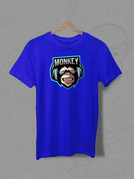 CrazyShop Футболка с принтом обезьяна в наушниках