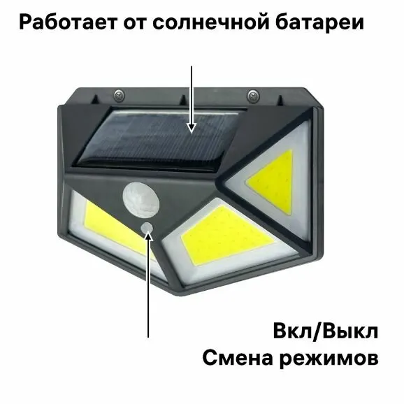 Светильник светодиодный уличный на солнечных батареях YF71, черный