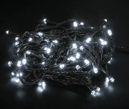 Электрогирлянда-нить комнатная "Стандарт" 5м, 50LED хол. белый, 220V контроллер