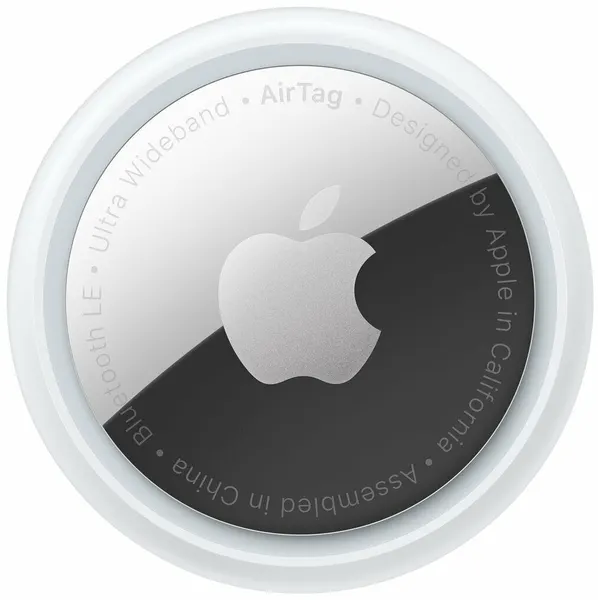 Трекер Аррlе AirTag модели iPhone с iOS 14.5 или новее, 1 шт, белый/серебристый