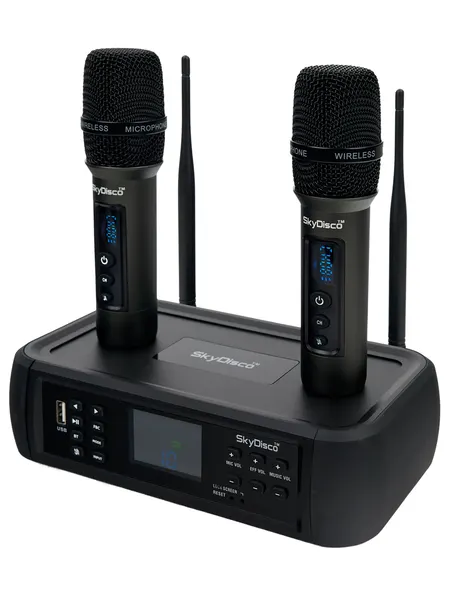 Караоке система SkyDisco KaraLight Bluetooth с двумя беспроводными микрофонами