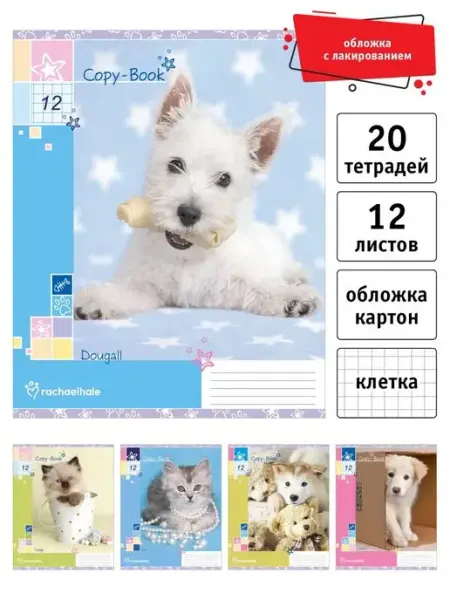 Тетрадь 12 л в клетку - 20 шт Рейчел Хэл Rachael Hale
