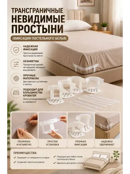 Дильрабо Фиксаторы для простыни крепления постельного белья