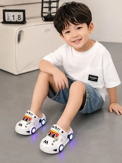 Современная детская обувь Crocs, EVA , с нескользящей подошвой, с задним ремешком, 25-30