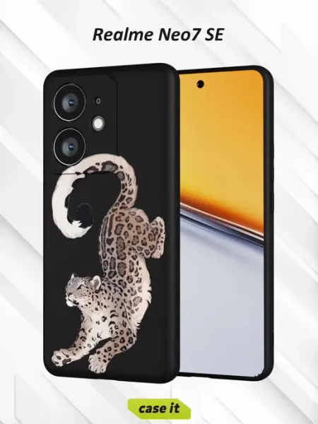 Чехол на Realme Neo7 SE с принтом Cнежный барс Case it