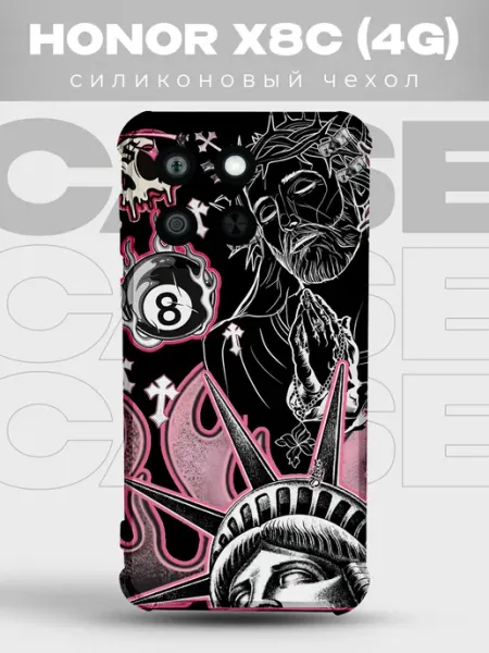 Прозрачный чехол на HONOR X8C Y2K pinterest PRINTberries