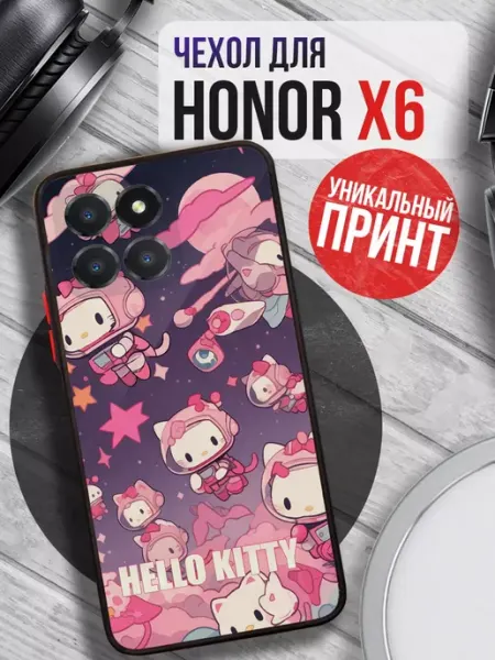Чехол на HONOR X6 с принтом хеллоу китти детский PRINTberries