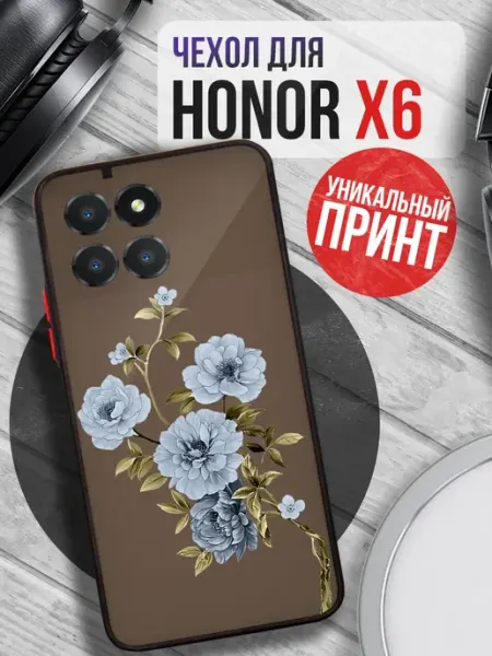 Чехол на HONOR X6 с принтом цветы эстетика PRINTberries