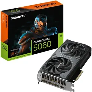 Gigabyte Видеокарта GeForce RTX 5060 GeForce RTX 5060 WINDFORCE OC GDDR7 8 ГБ 128 бит 2512 МГц PCI-E 5.0 DisplayPort х 3 HDMI х 1 8 ГБ (GV-N5060WF2OC-8GD)