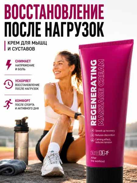 CROSSMAX Массажный крем для суставов и мышц мазь от боли