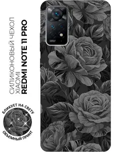Чехол на Xiaomi Redmi Note 11 Pro с принтом "Великолепие нуара" матовый черный
