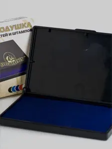 Штемпельная чернильная подушка, 110х70 мм, синяя