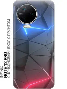 Силиконовый чехол на Infinix Note 12 Pro с принтом "Графитовые грани"
