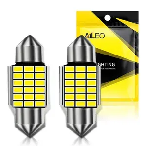 AILEO Лампа автомобильная T11x31/C5W, 2 шт. арт. 2025 AILEO 18SMD C10W C5W светодиодная 31MM 6000K Без мерцания 12V Подходит для автомобильных лампочек 2шт