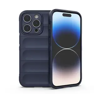 Противоударный чехол Flexible Case для iPhone 14 Pro Max (синий)