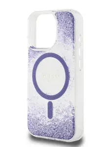 Чехол Guess Magsafe на iPhone 16 Pro Max из пластика и силикона, с блестками, PC/TPU Epoxy, фиолетовый