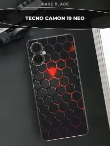 Силиконовый чехол на Tecno Camon 19 Neo / Текно Камон 19 Нео карбон